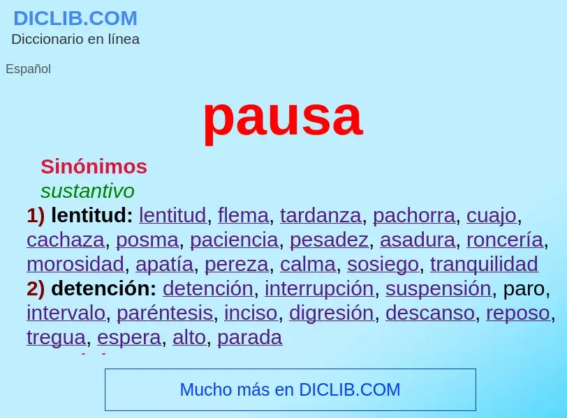 What is pausa - meaning and definition