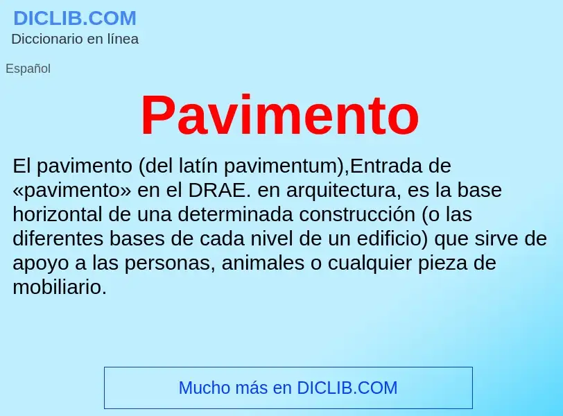 What is Pavimento - meaning and definition