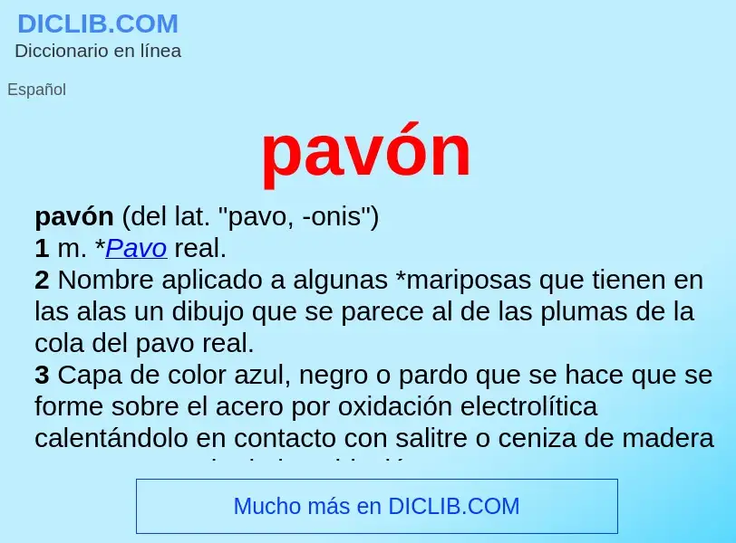 ¿Qué es pavón? - significado y definición