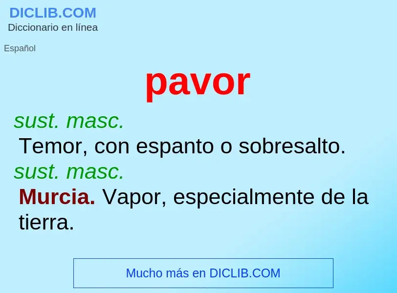 What is pavor - meaning and definition