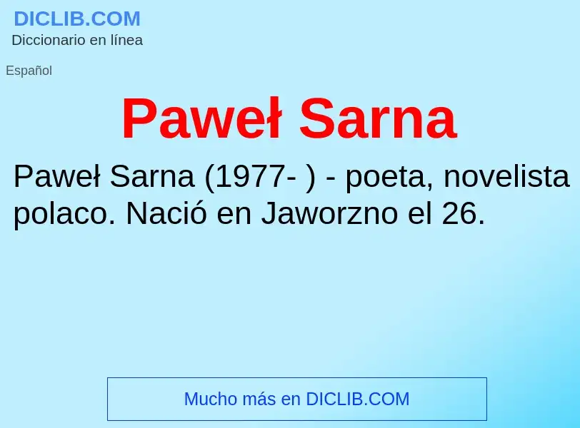 What is Paweł Sarna - meaning and definition