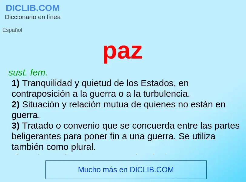 ¿Qué es paz? - significado y definición