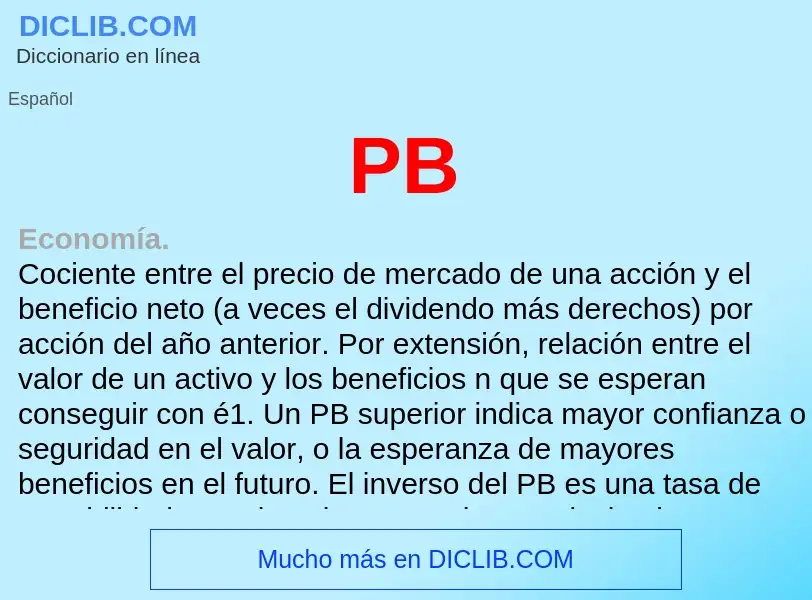 ¿Qué es PB? - significado y definición