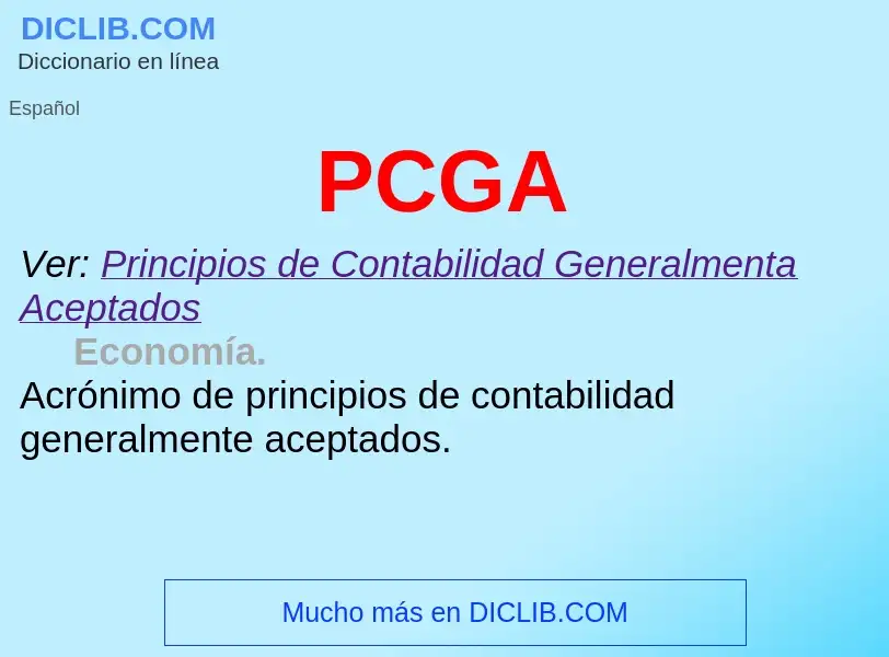 O que é PCGA - definição, significado, conceito