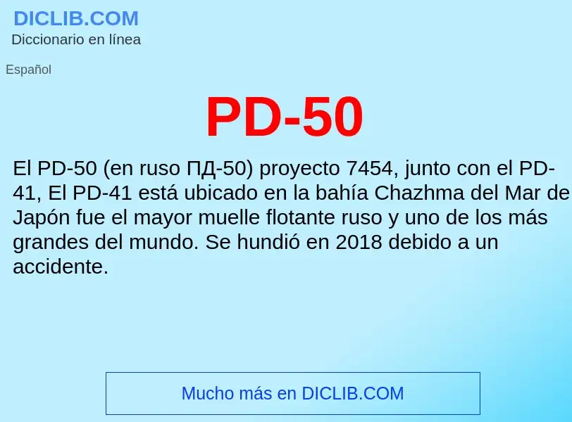 O que é PD-50 - definição, significado, conceito
