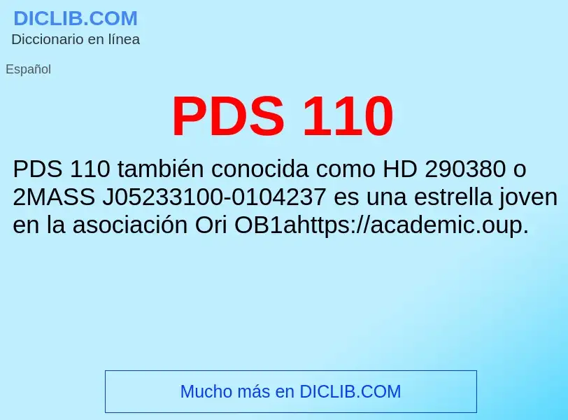 What is PDS 110 - definition