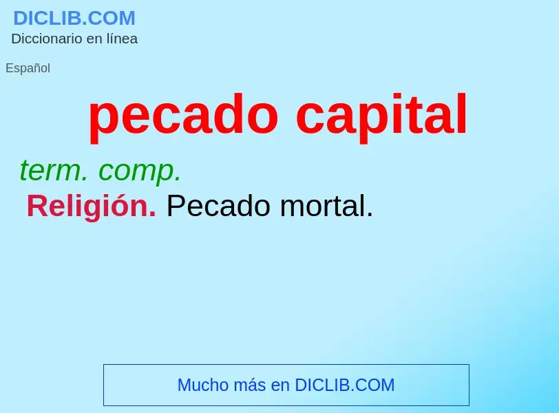 Was ist pecado capital - Definition