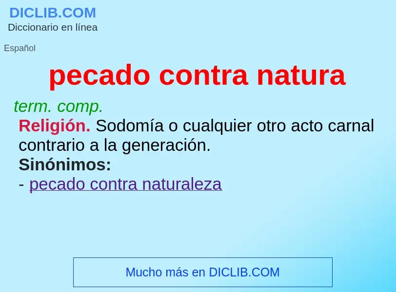 ¿Qué es pecado contra natura? - significado y definición