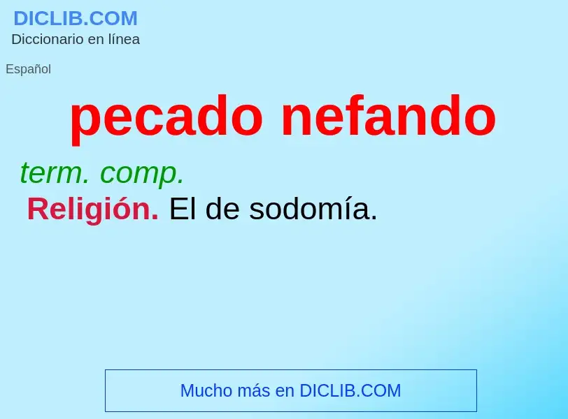 What is pecado nefando - definition