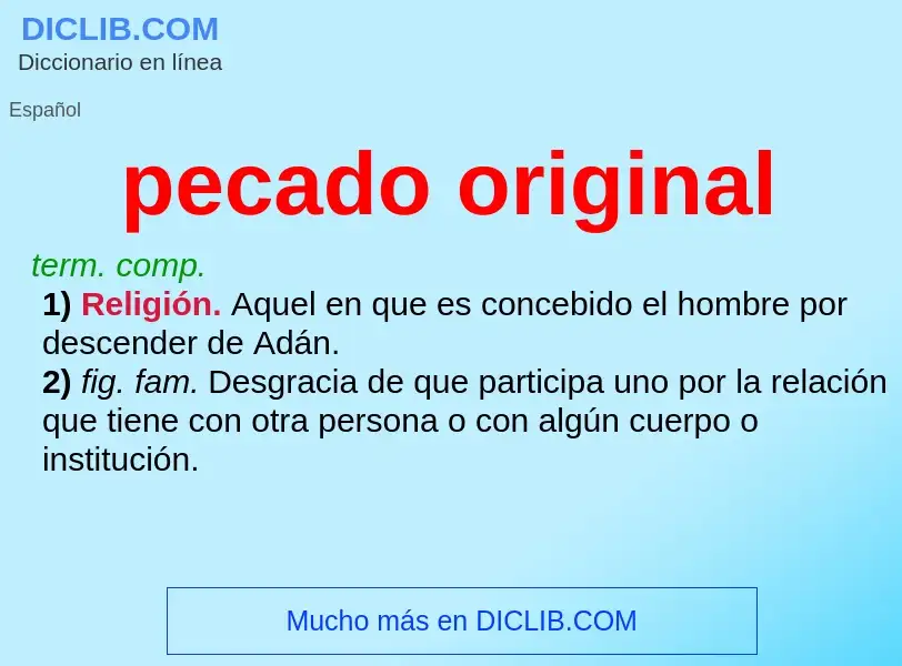 What is pecado original - definition