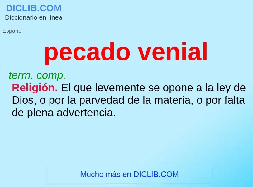 Was ist pecado venial - Definition