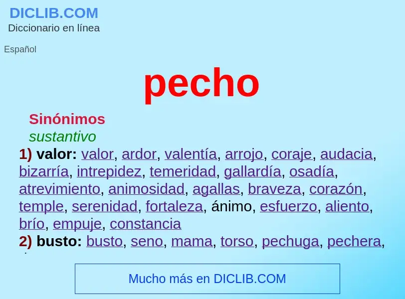 What is pecho - meaning and definition