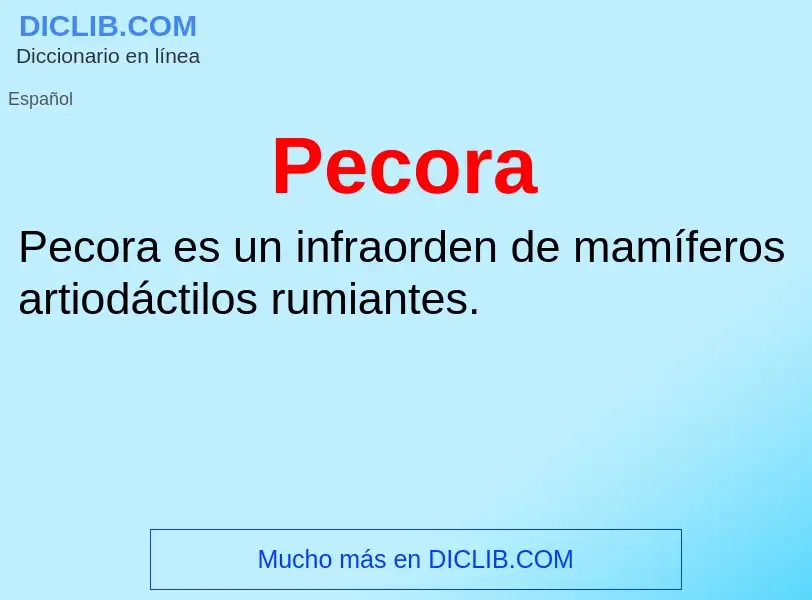 Wat is Pecora - definition