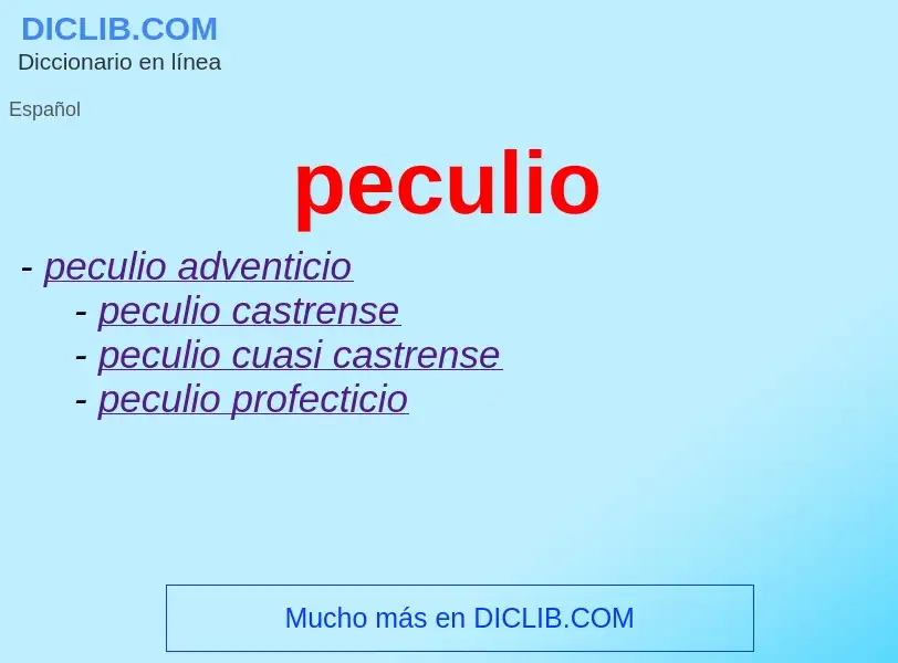 What is peculio - meaning and definition