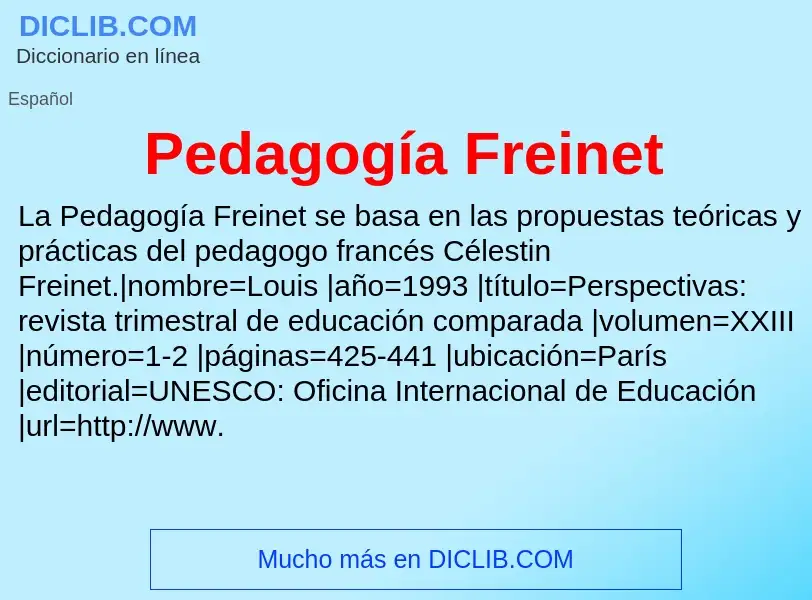 What is Pedagogía Freinet - definition