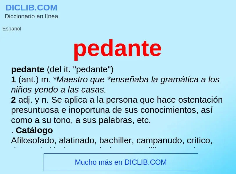 What is pedante - definition