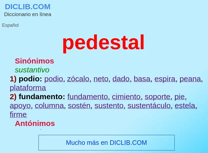 Wat is pedestal - definition