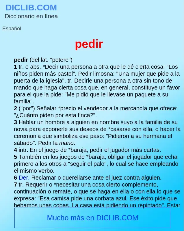 Wat is pedir - definition