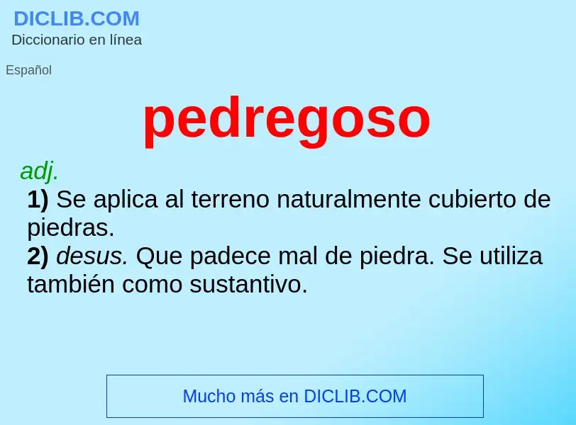 Wat is pedregoso - definition