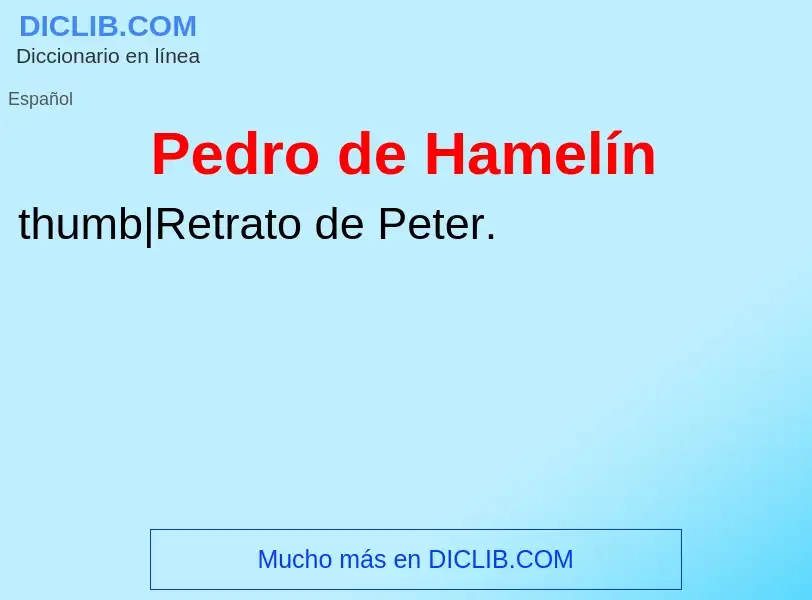 ¿Qué es Pedro de Hamelín? - significado y definición