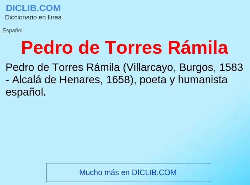 Wat is Pedro de Torres Rámila - definition