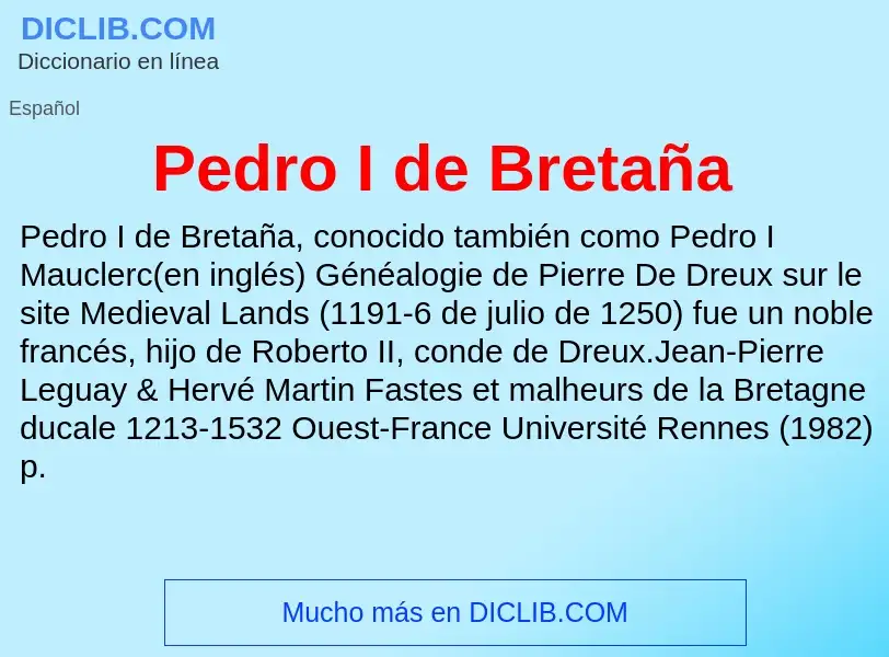 O que é Pedro I de Bretaña - definição, significado, conceito