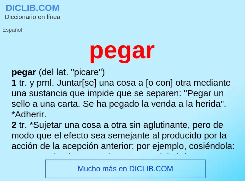 What is pegar - meaning and definition