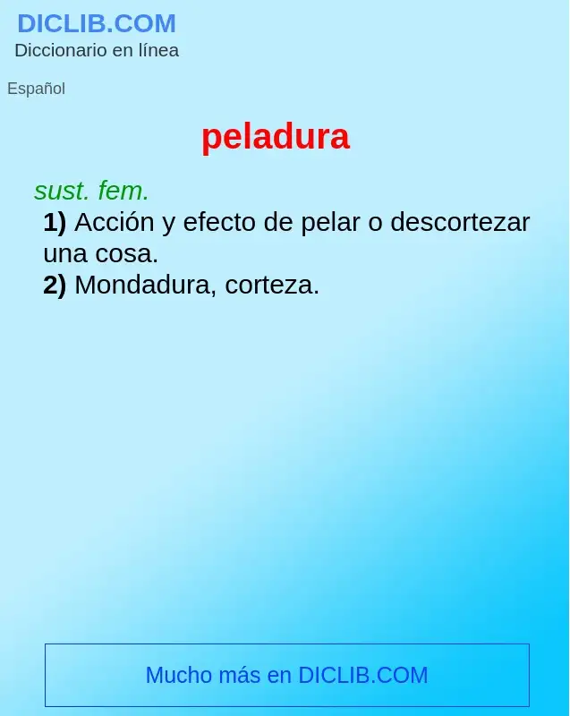 What is peladura - definition