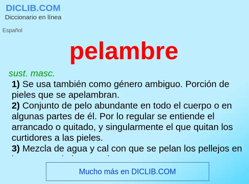 What is pelambre - definition