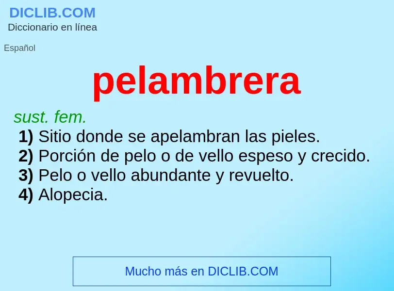 What is pelambrera - definition