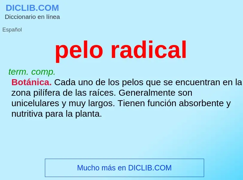 ¿Qué es pelo radical? - significado y definición