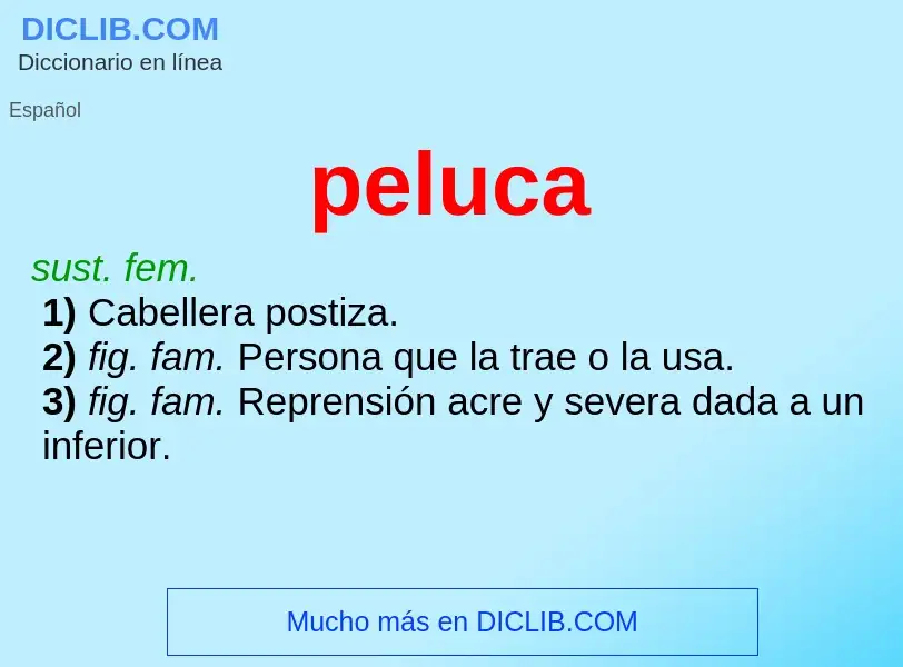 ¿Qué es peluca? - significado y definición