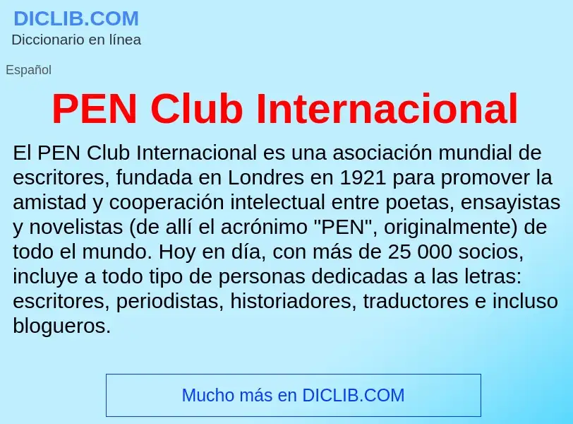 Τι είναι PEN Club Internacional - ορισμός