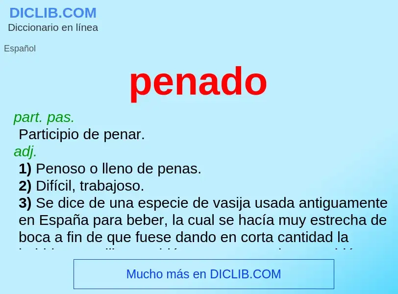 What is penado - meaning and definition