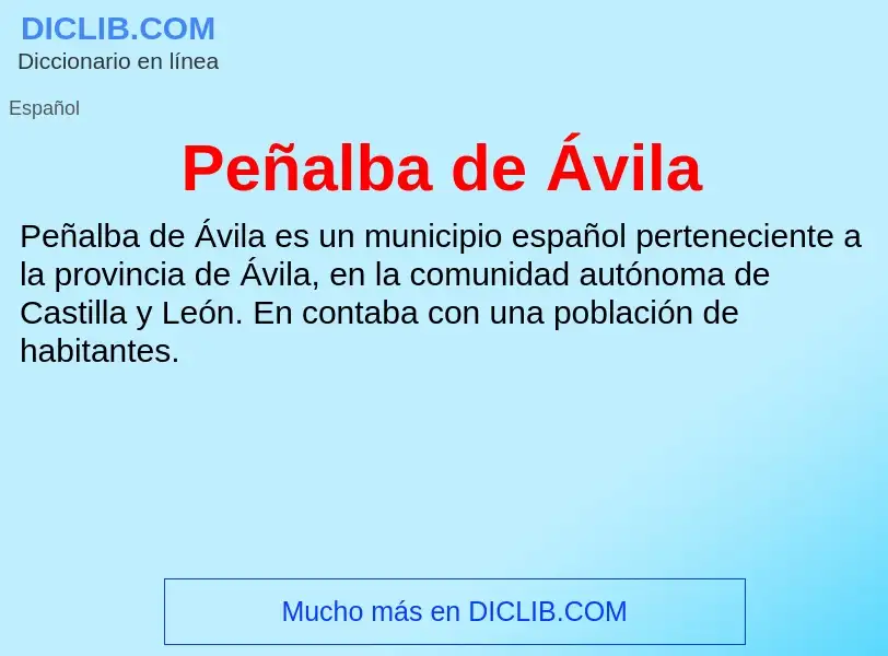 What is Peñalba de Ávila - definition