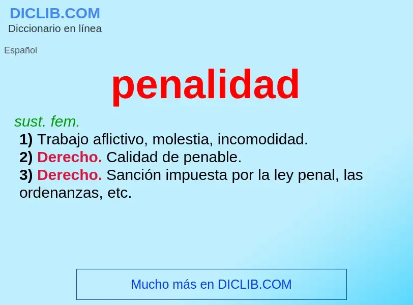 Che cos'è penalidad - definizione