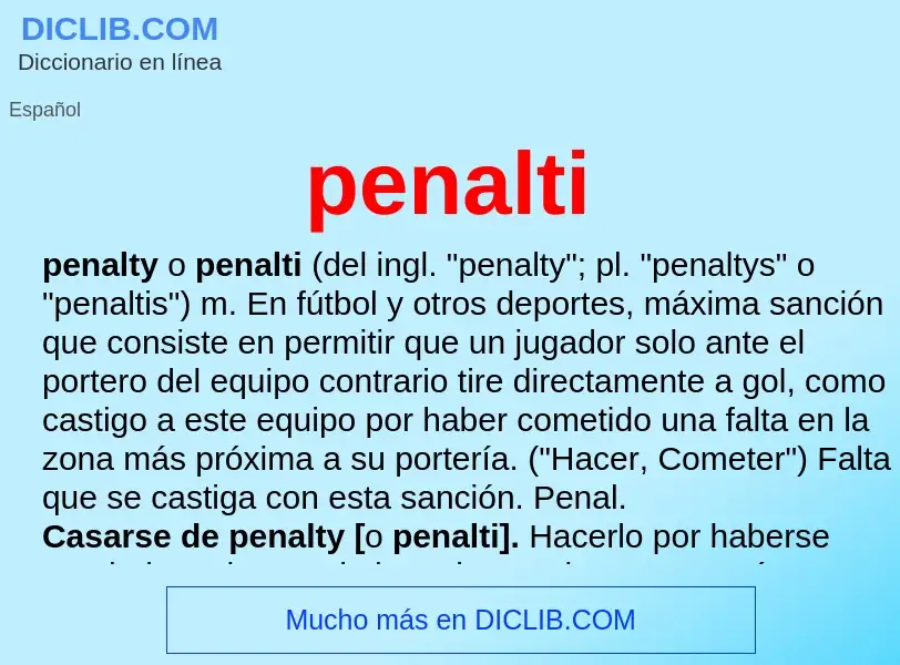 Что такое penalti - определение