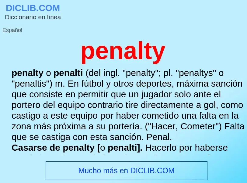 Что такое penalty - определение