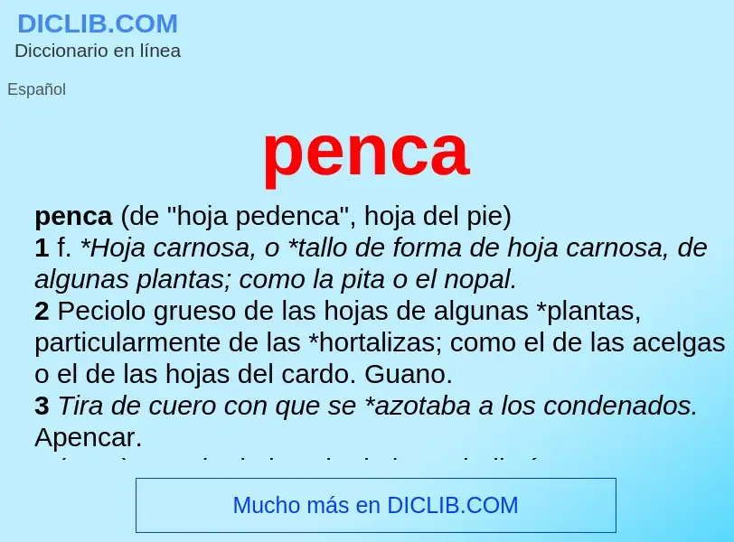 What is penca - meaning and definition