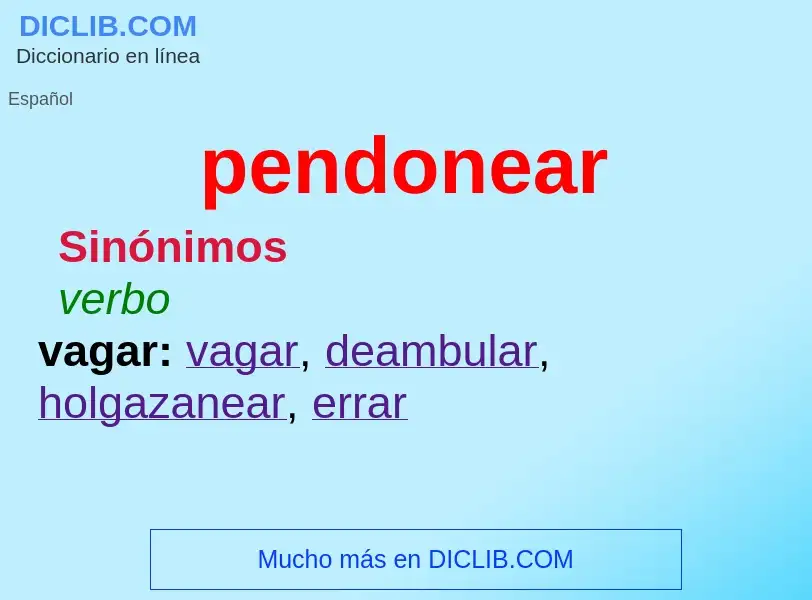 Wat is pendonear - definition