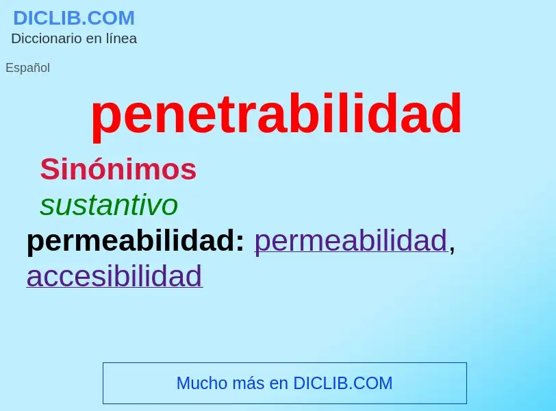 Что такое penetrabilidad - определение