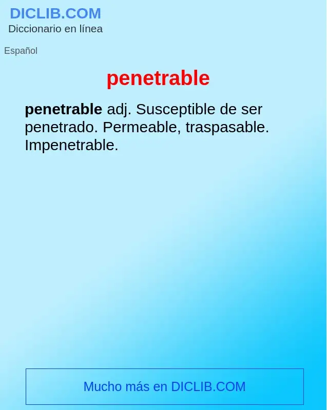 Wat is penetrable - definition