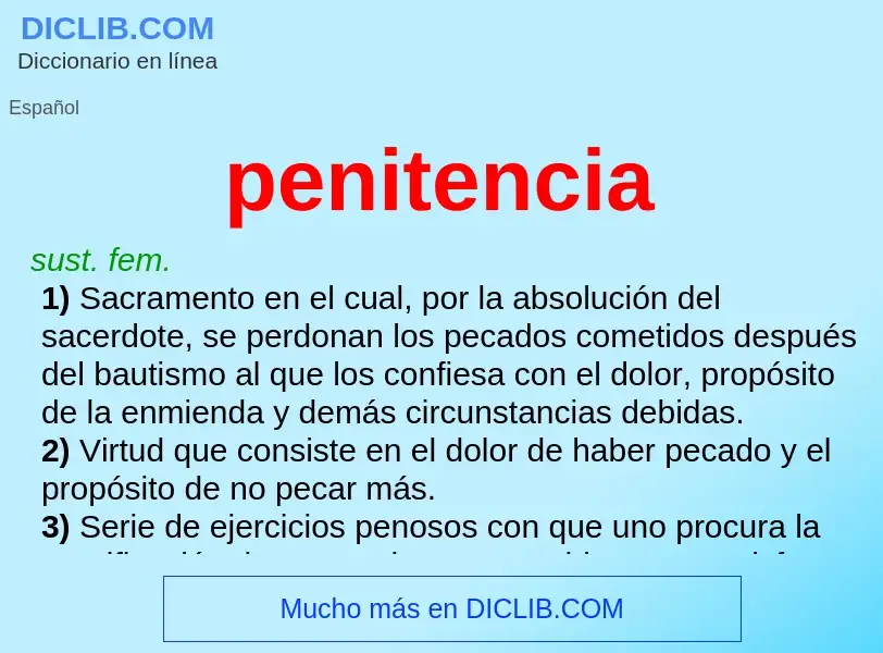 What is penitencia - meaning and definition