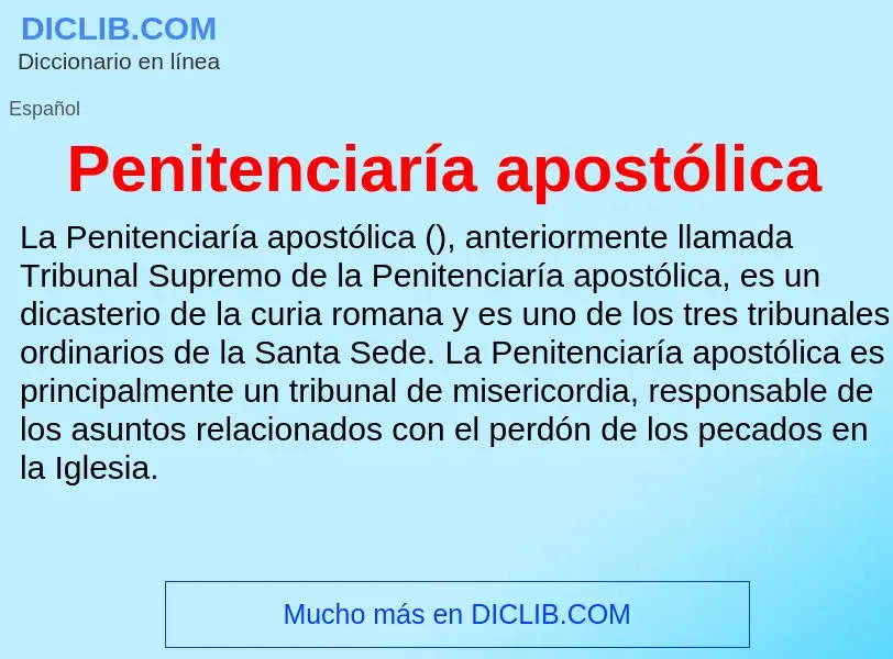 What is Penitenciaría apostólica - definition