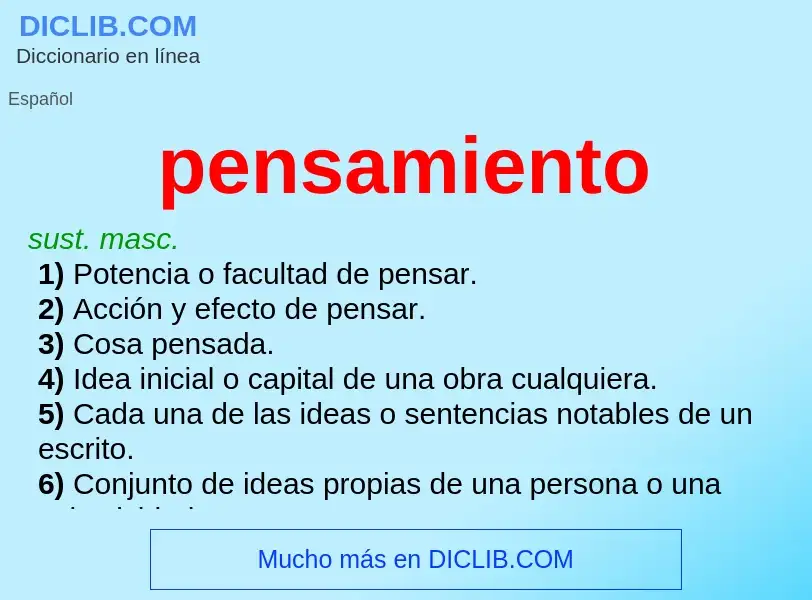 Che cos'è pensamiento - definizione