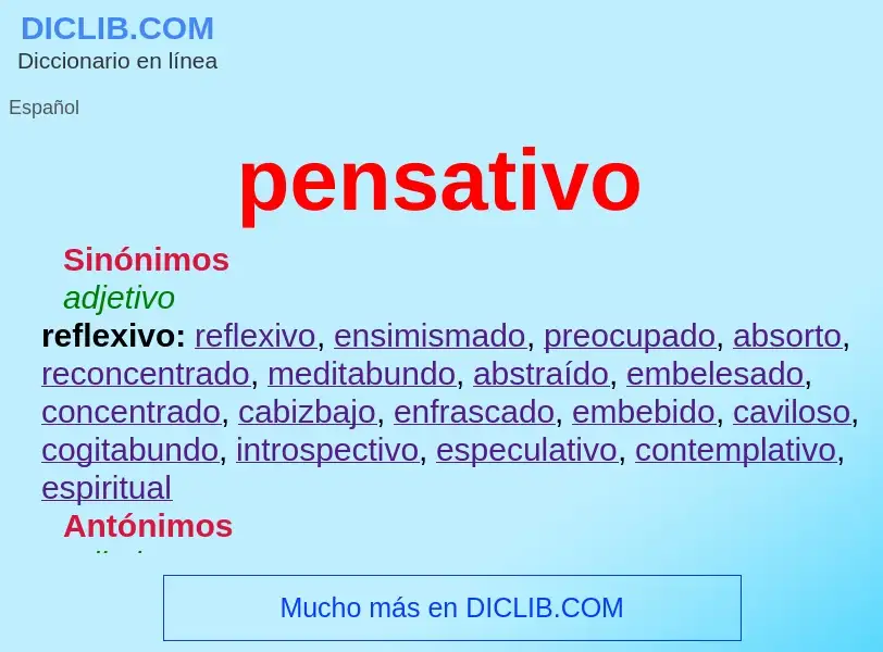 Wat is pensativo - definition