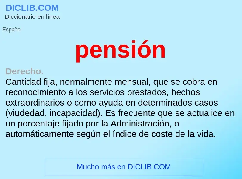 What is pensión - definition