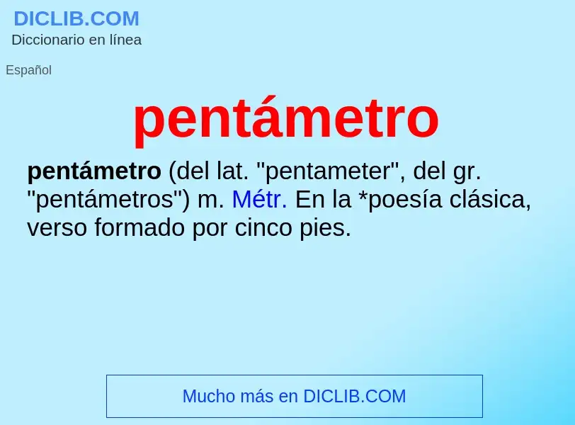 What is pentámetro - meaning and definition