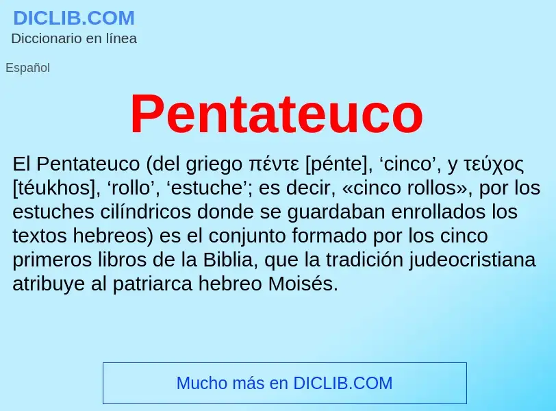 ¿Qué es Pentateuco? - significado y definición