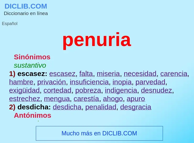 O que é penuria - definição, significado, conceito